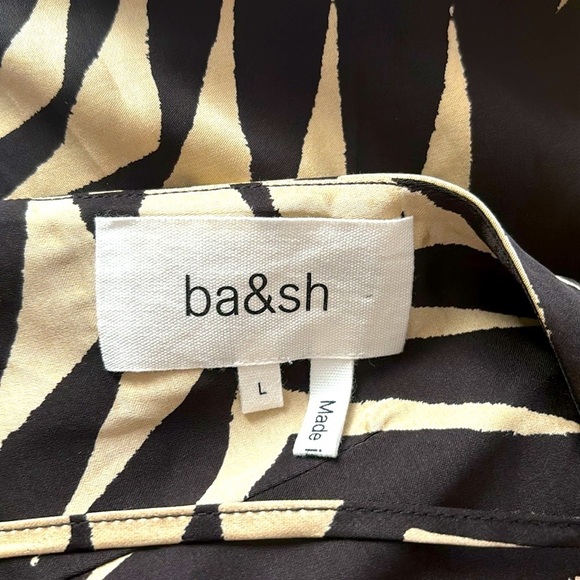 Ba&sh Napi Geometric Printed Satin Midi Dress Size Large - Picture 10 of 10